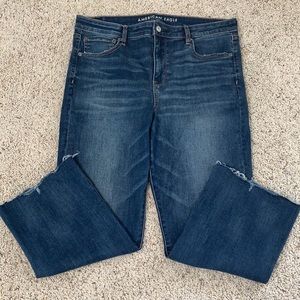 American Eagle High Rise Crop Flare Jeans Size 16